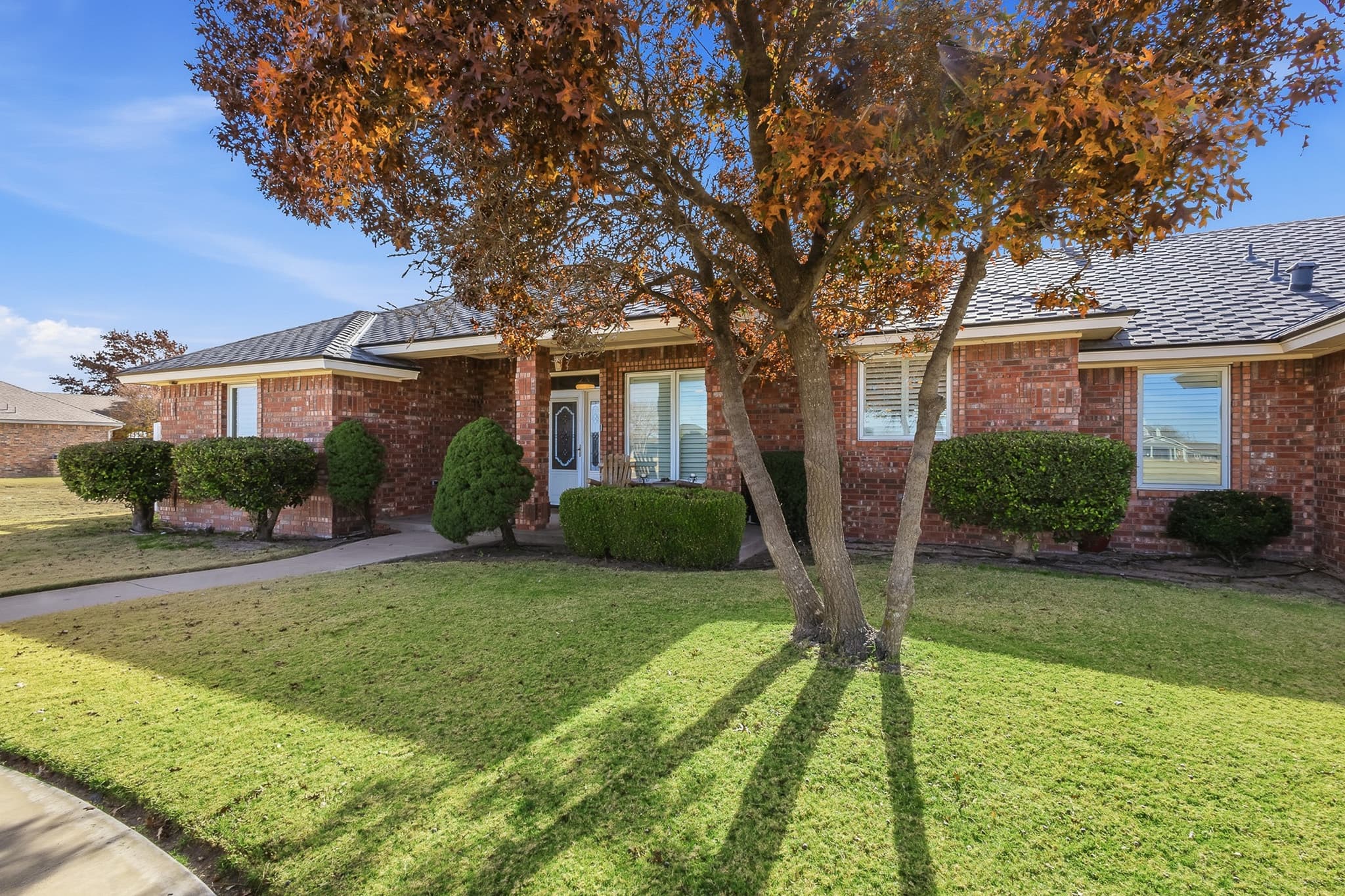 Exterior of a modern Lubbock home, the type of property where drone coverage adds lot and roofline context