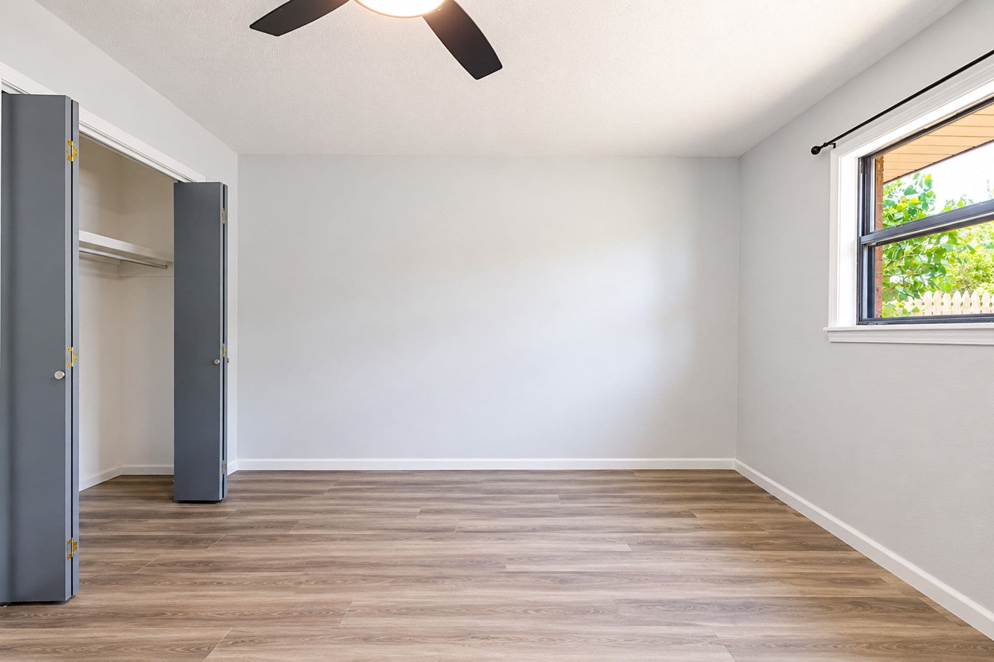 Interior shot of primary bedroom