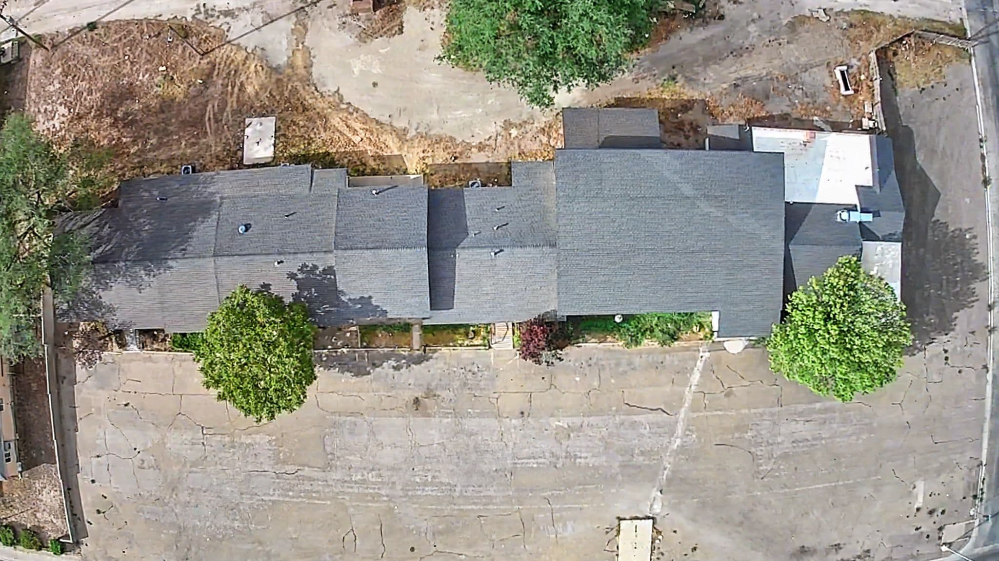 Exterior Aerial Drone Shot Above Art Loft