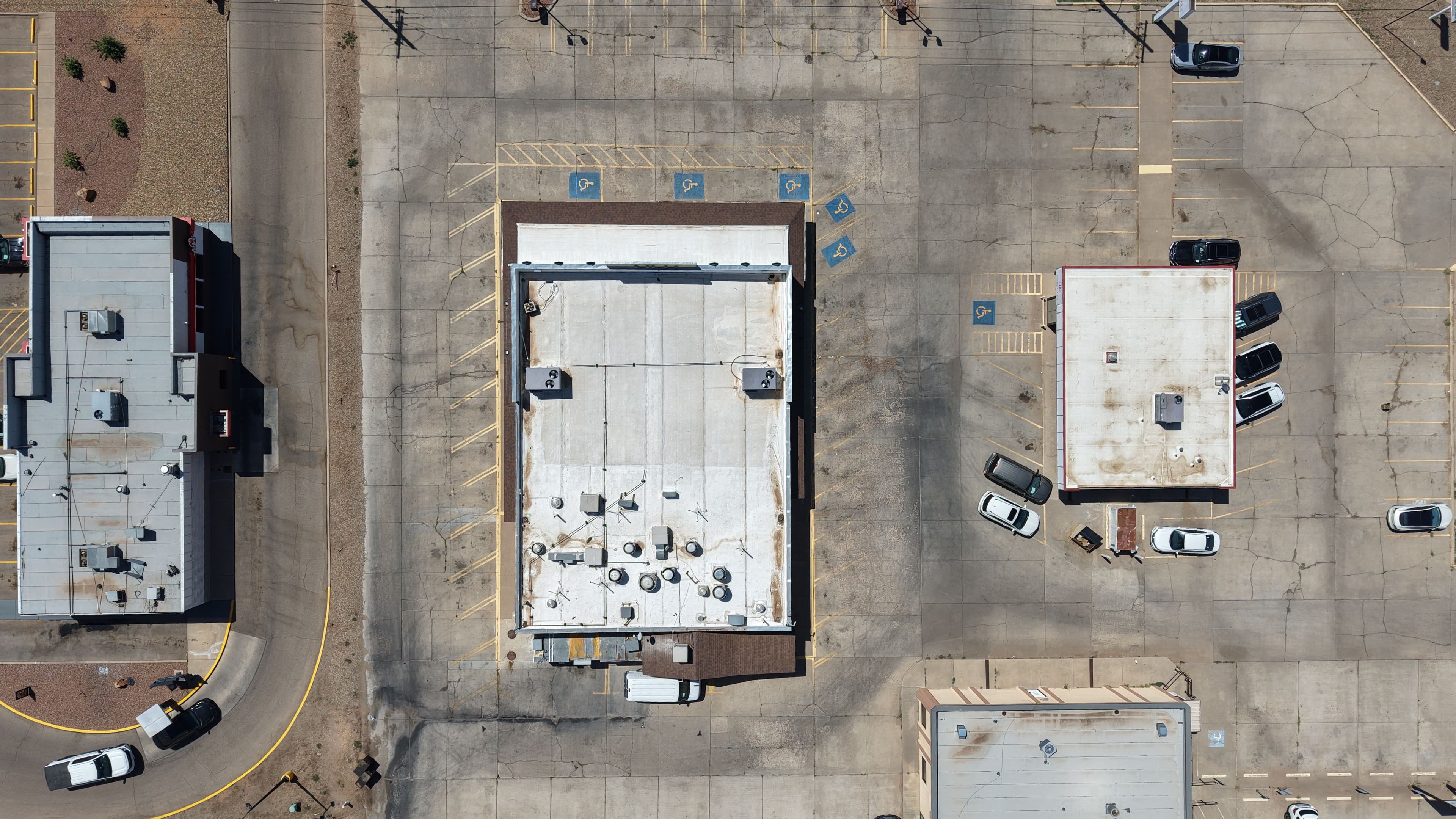 Aerial view of commercial property