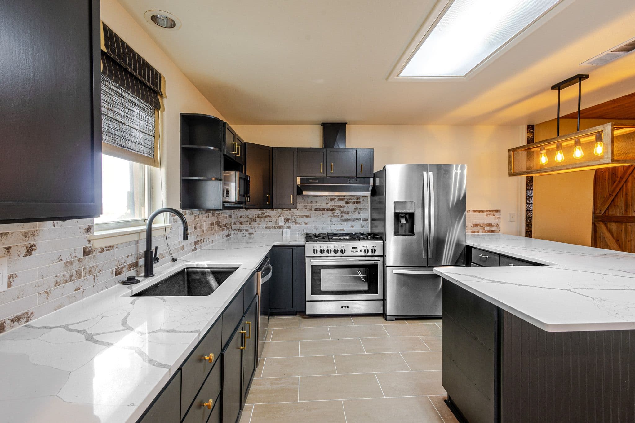 Interior center shot of kitchen