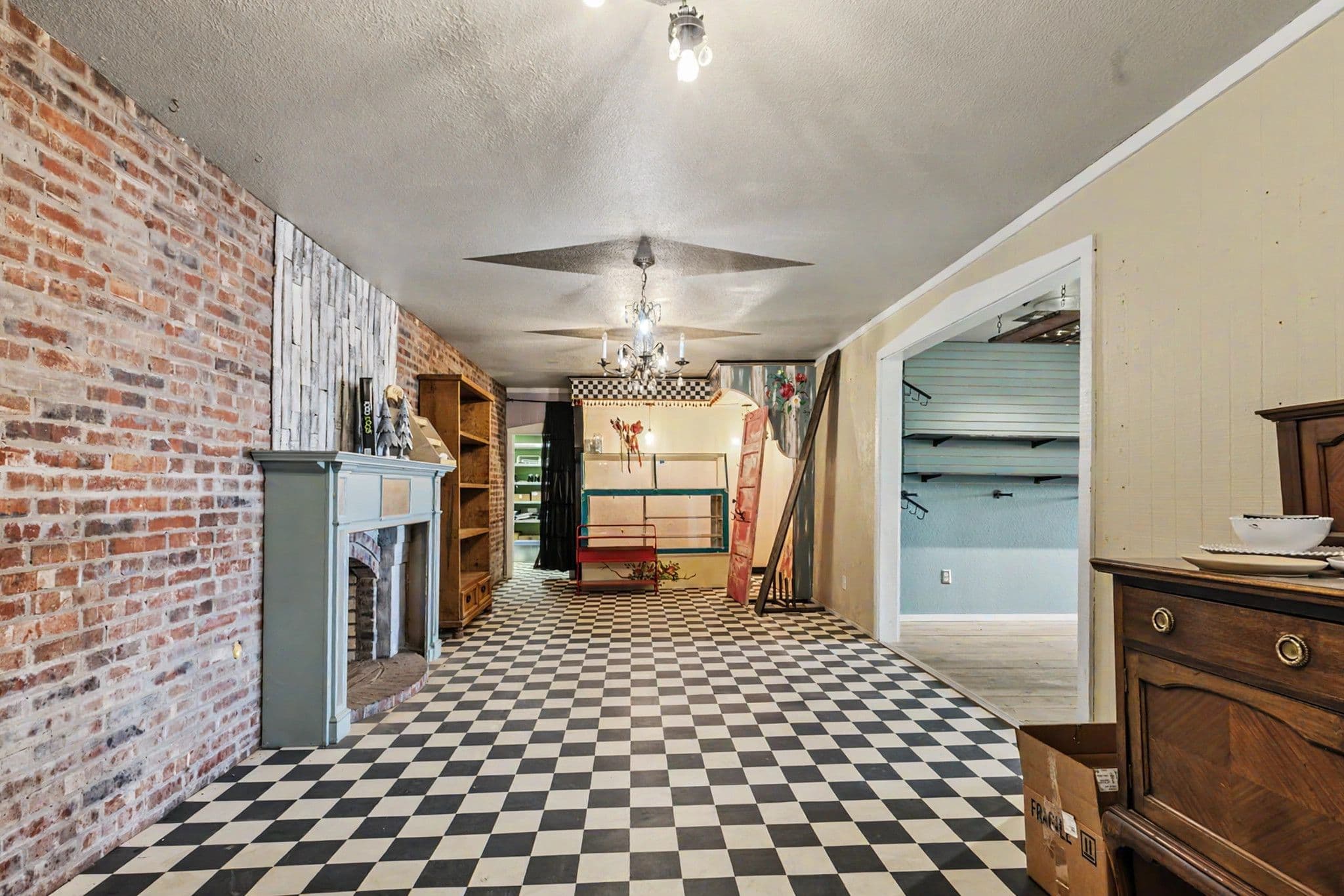 Interior Shot Sideview of Fireplace Room