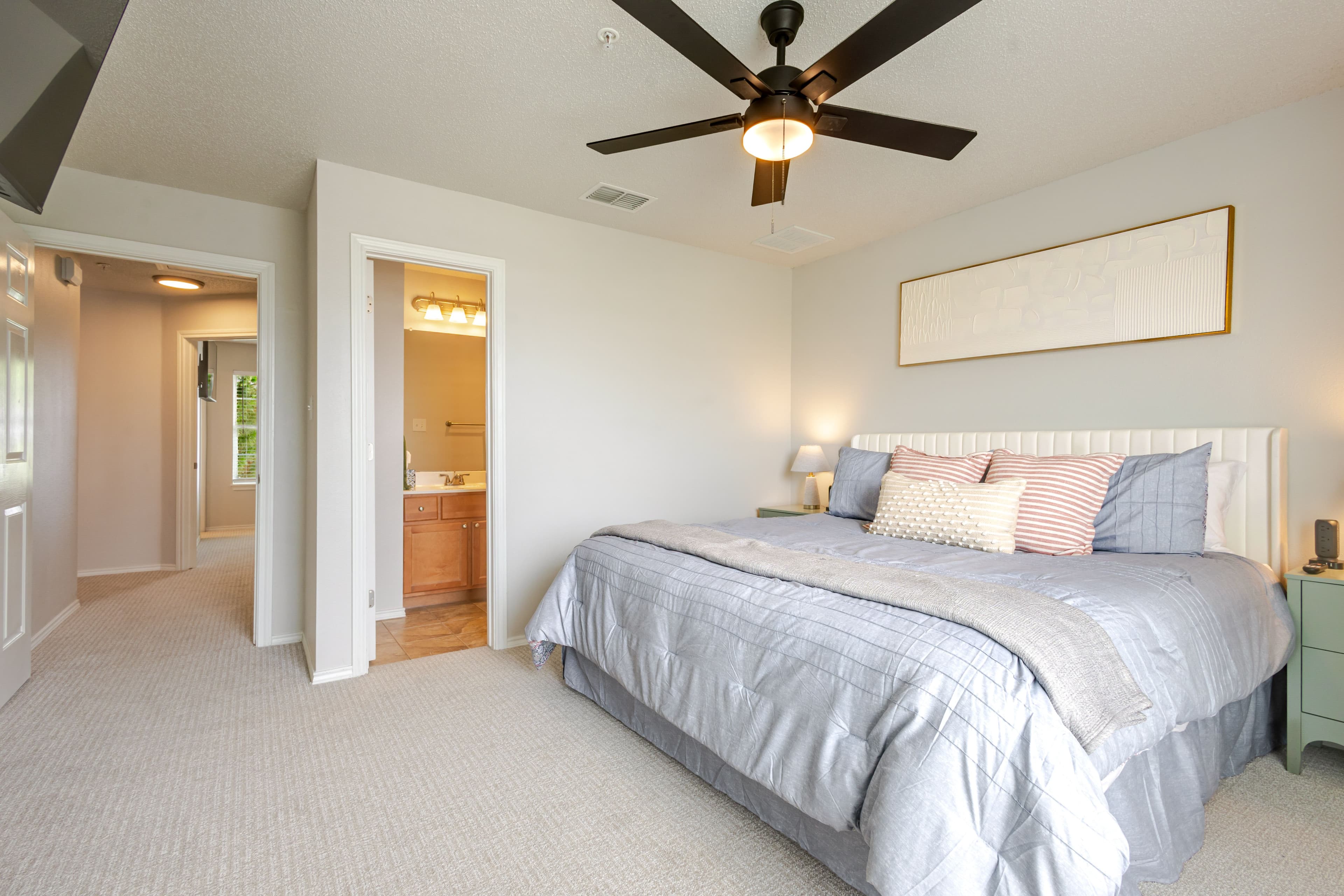 Interior shot of airbnb condo bedroom