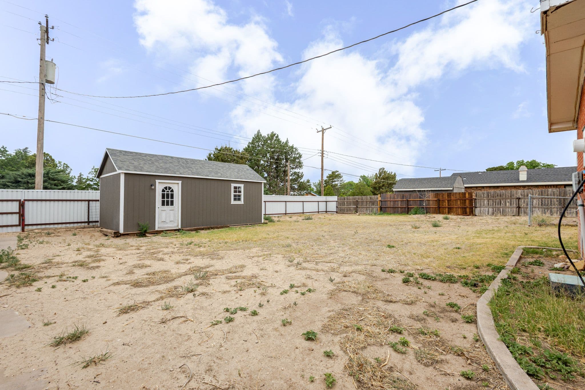 Exterior shot of backyard
